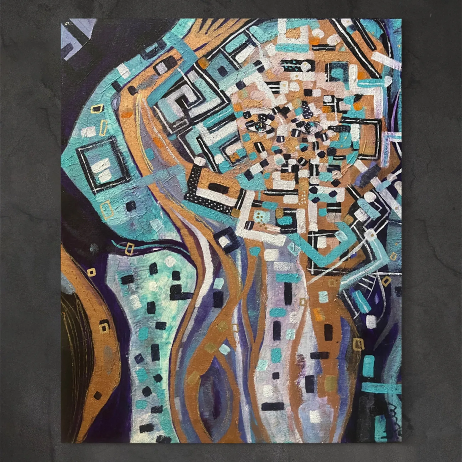 Can You See Me? — original acrylic on canvas Christian painting by Agata May'kowska, 16 × 20 in