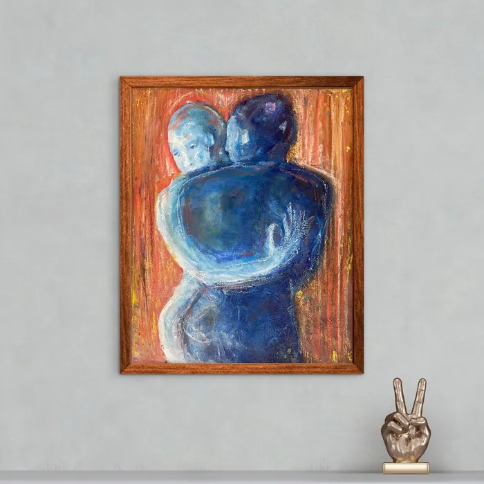 Carrying Burden, Seeking Light — unique Christian art gift, original by Agata May'kowska