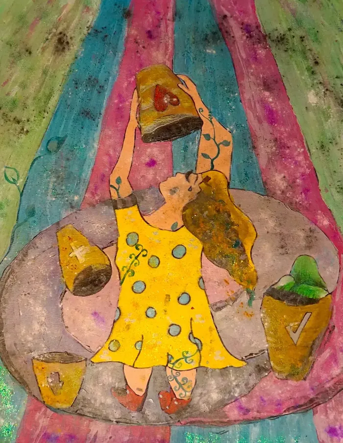 Empty Buckets — unique Christian art gift, original by Agata May'kowska