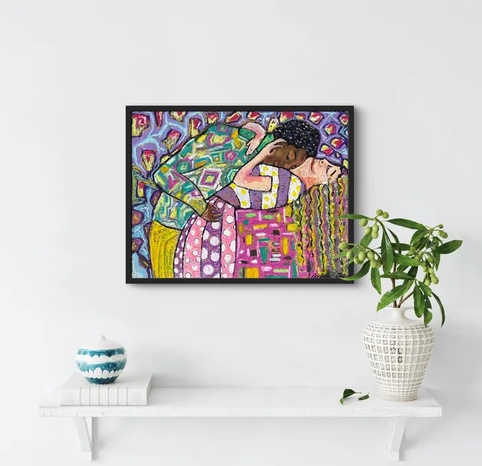 Joyous Embrace — unique Christian art gift, original by Agata May'kowska