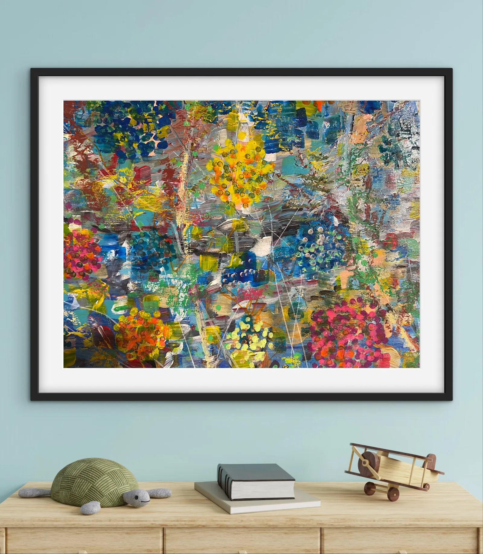 Unexpected Happiness — original acrylic on paper Christian painting by Agata May'kowska, 21.5 × 27.5 in