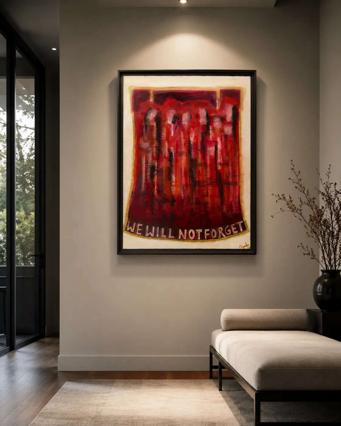 Where the Walls Remember — original mixed media, framed Christian painting by Agata May'kowska, 24 × 18 in