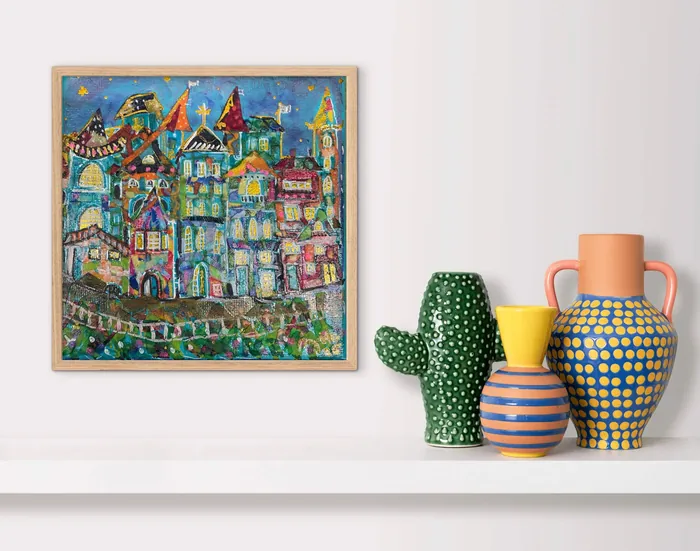 Whimsical Gdansk — unique Christian art gift, original by Agata May'kowska