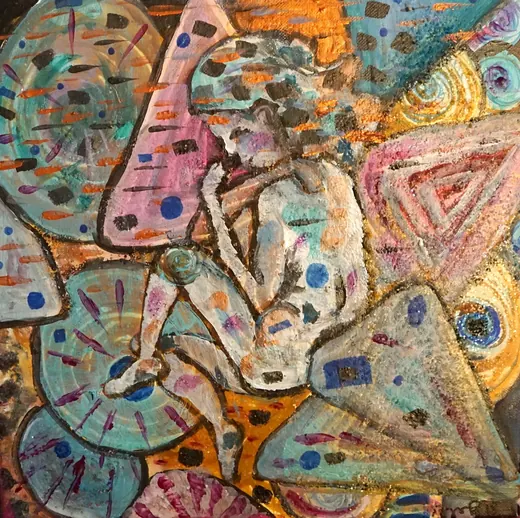 Girl in the Box of Chocolate — Acrylic by Agata May'kowska, HeArt of Healing collection (2018–2019)