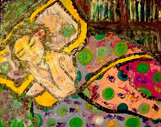 I Heal Butterfly Dream — Acrylic on paper by Agata May'kowska, HeArt of Healing collection (2018–2019)