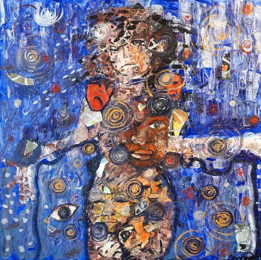 Not One Face — Mixed media by Agata May'kowska, HeArt of Healing collection (2018–2019)