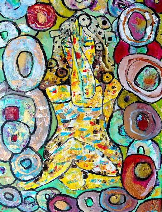Pretzels and Donuts for Love — Acrylic by Agata May'kowska, HeArt of Healing collection (2018–2019)