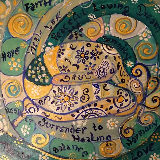 Surrender to Healing — Acrylic by Agata May'kowska, HeArt of Healing collection (2018–2019)
