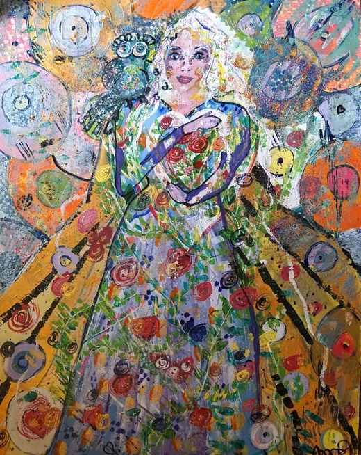 Wholehearted You#1 — Acrylic on paper by Agata May'kowska, HeArt of Healing collection (2018–2019)