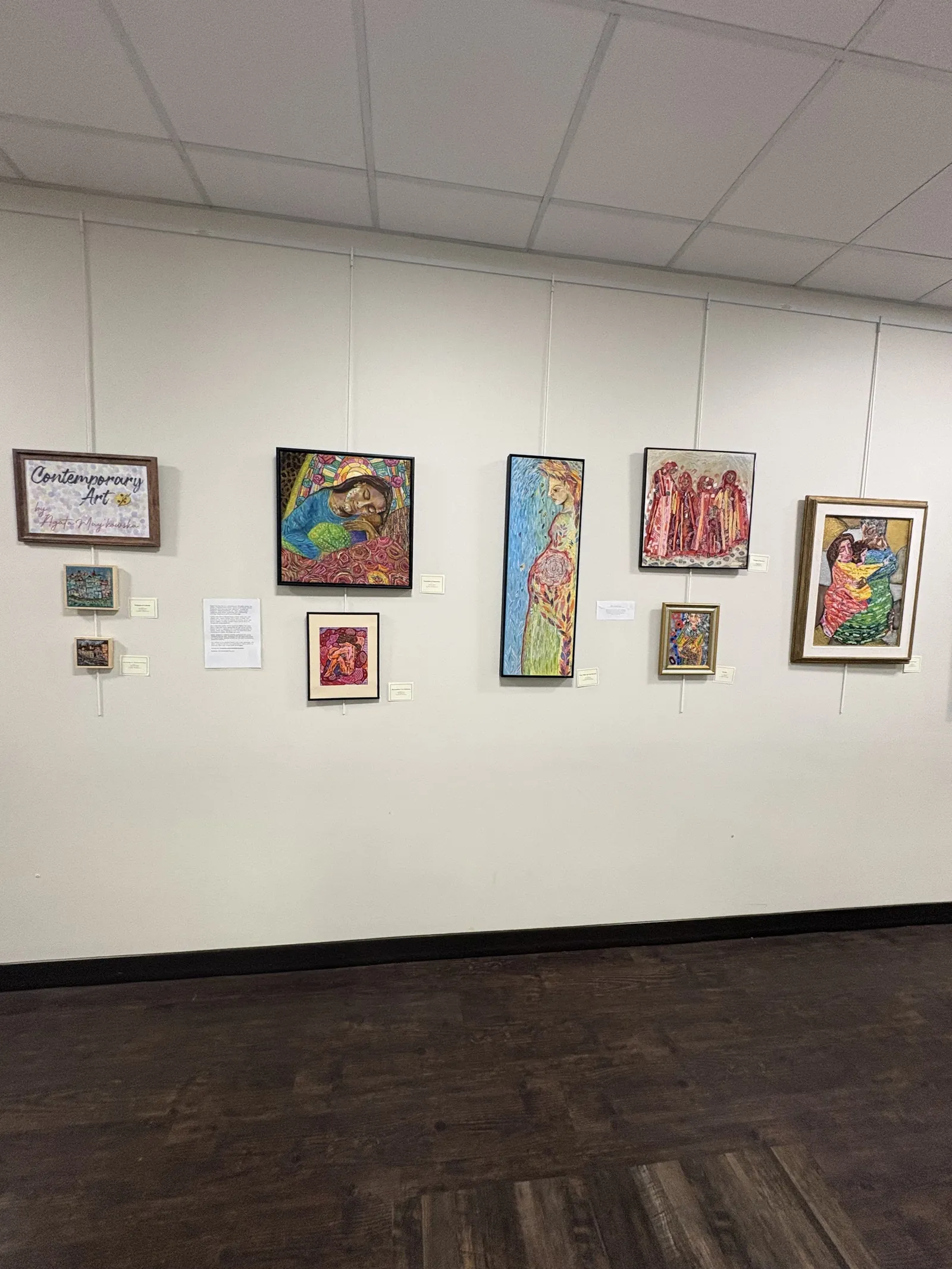 Original mixed-media artwork by Agata May'kowska on view at the JCC in Bridgewater, NJ