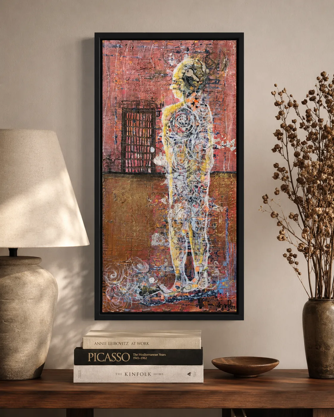 The Key Within — mixed media painting by Agata May'kowska, inspired by Viktor Frankl's Man's Search for Meaning