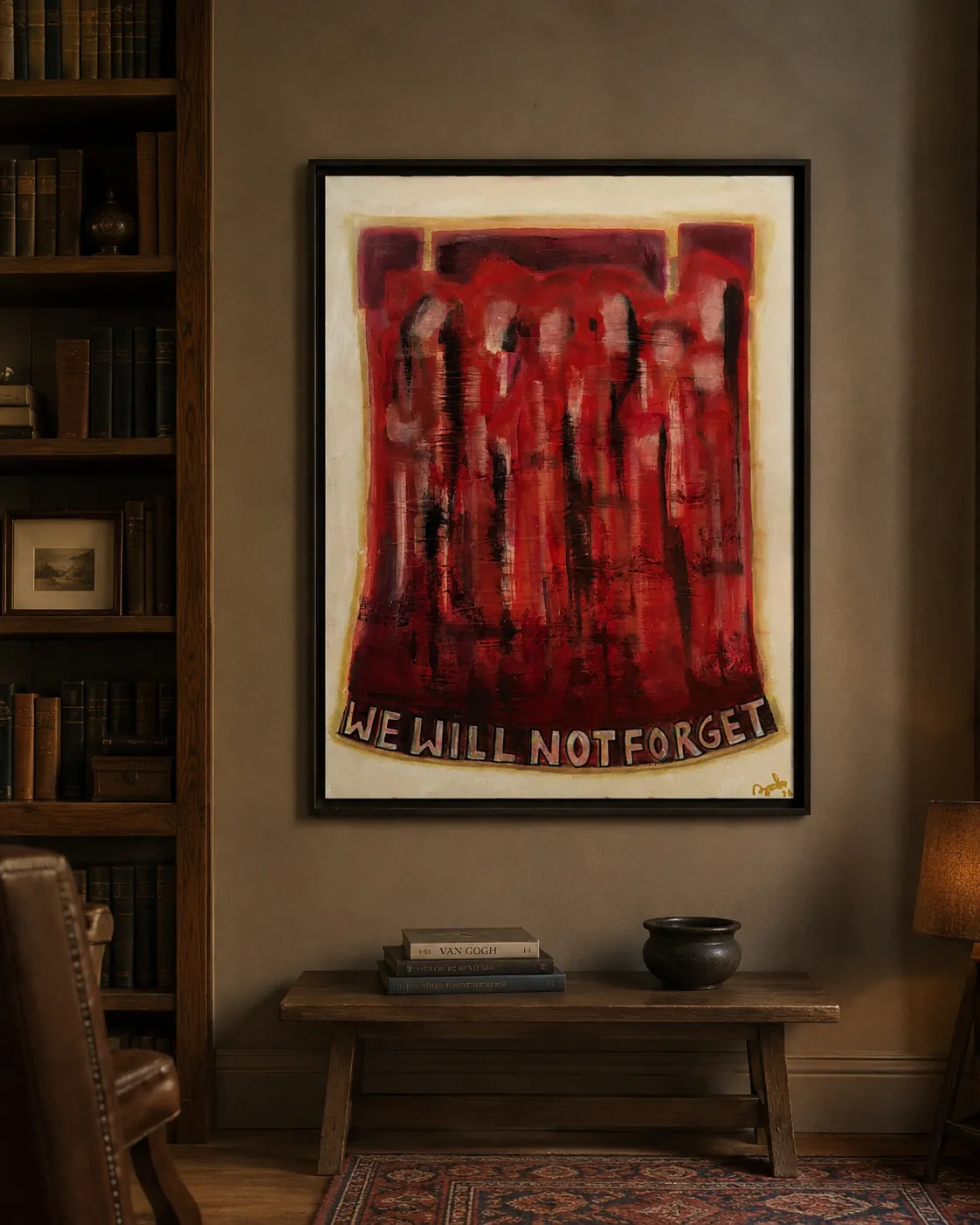 Where the Walls Remember — mixed media memorial painting by Agata May'kowska